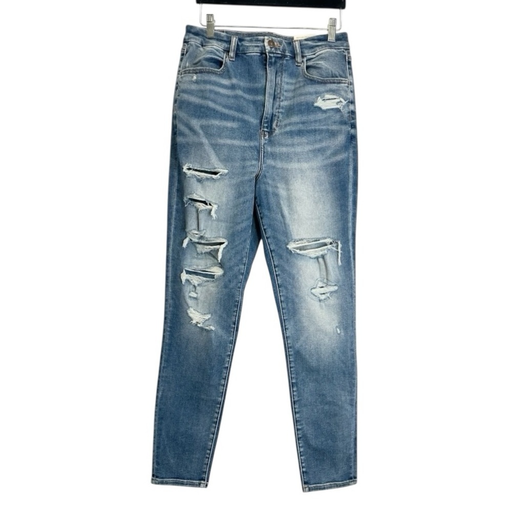 American Eagle Curvy Highest Rise Jegging Jeans Distressed Size 12 W31 NWT - Picture 2 of 10